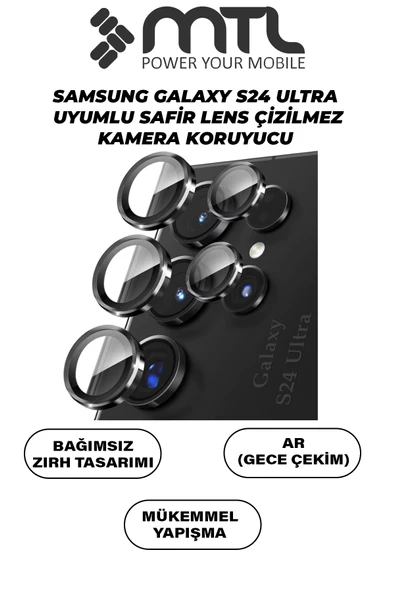 Samsung S24 Ultra Uyumlu Safir Lens Çizilmez Dayanıklı Kamera Koruyucu ürün görseli 1