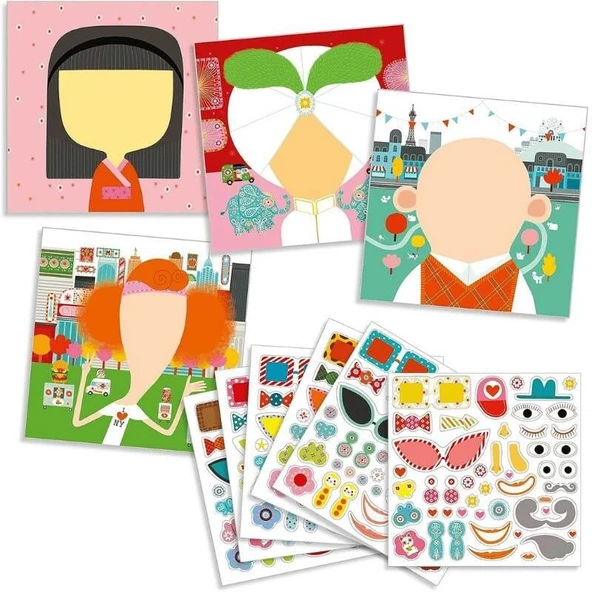Djeco Yapıştırma Kartları - All Different - Resim 3