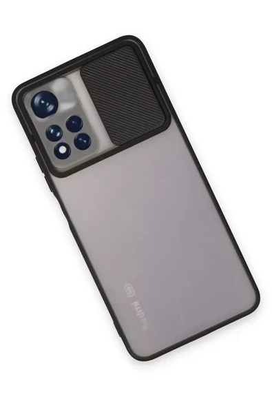 Xiaomi Redmi Note 11T Kılıf Palm Buzlu Kamera Sürgülü Silikon - Siyah ürün görseli 1