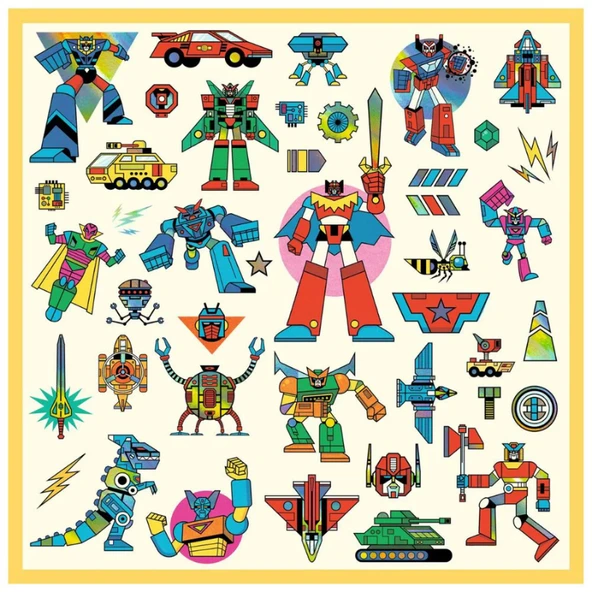 Djeco Çıkartmalar - Robotlar - Resim 4