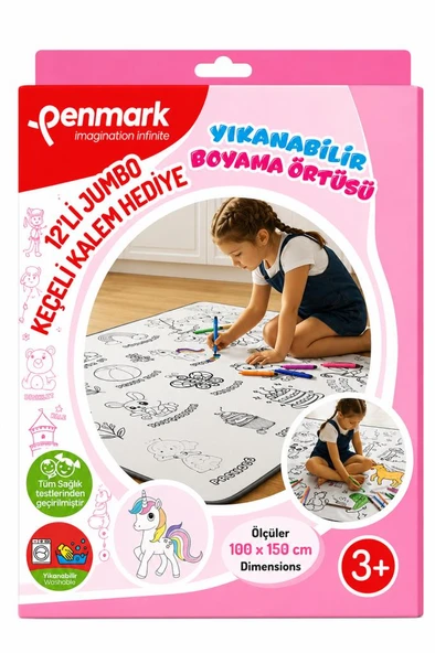 PENMARK BOYAMA HALISI+JUMBO KECELI KALEM 12LI HS51 ürün görseli 1
