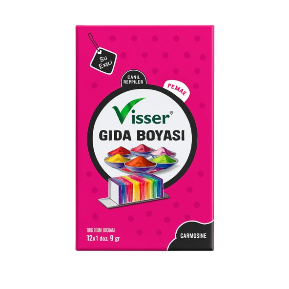 Misyon Visser Toz Gıda Boyası 9 Gr Pembe (12 Li Paket) ürün görseli 1