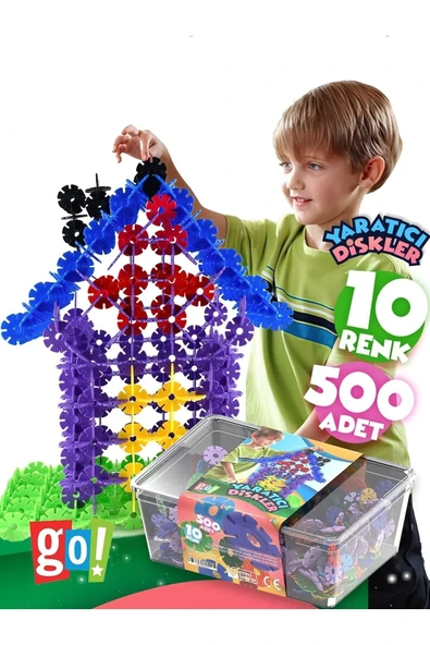 Go Toys Yaratıcı Diskler 500 Adet Stem Eğitimi Uyumlu Kilitli Diskler Eğitici Oyuncak Kutusuz Ürün ürün görseli 1