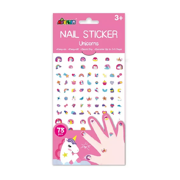 Avenir Simli Tırnak Çıkartmaları - Unicorns ürün görseli 1