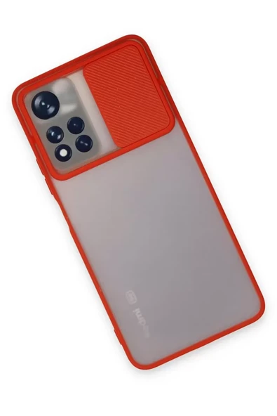 Xiaomi Redmi Note 11T Kılıf Palm Buzlu Kamera Sürgülü Silikon - Kırmızı ürün görseli 1