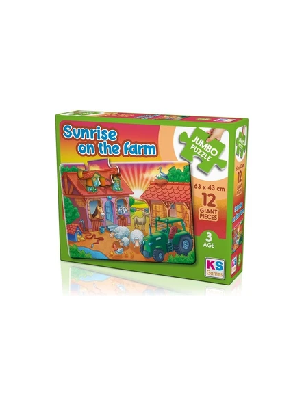 Ks Games Puzzle Sunrise On The Farm 12 Parça Baby Puzzle Jumbo Puzzle Jp31005 ürün görseli 1
