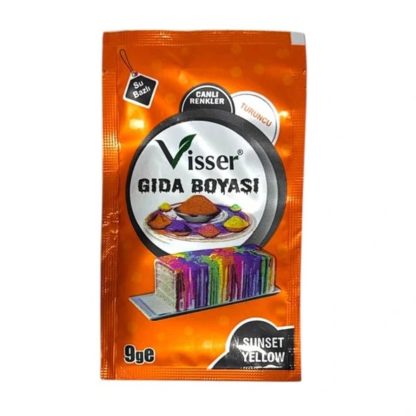 Misyon Visser Toz Gıda Boyası 9 Gr Turuncu (12 Li Paket) ürün görseli 1