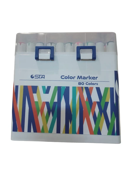 Sta Çift Uçlu Alkol Bazlı Marker Kalem Çift Uçlu 1-7 Mm 80 Renk Sta-910380 ürün görseli 1