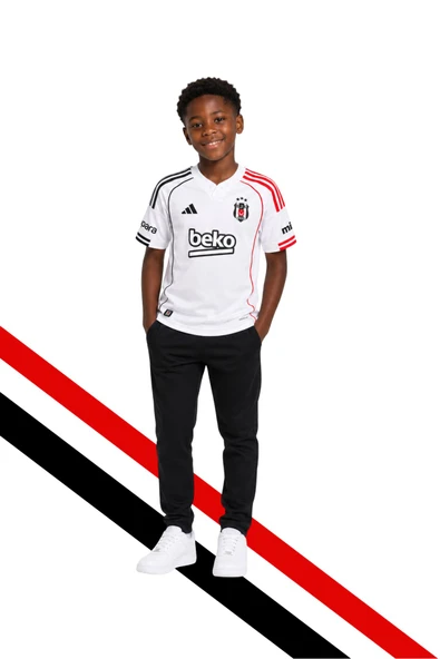 ORJİNAL LİSANSLI ADİDAS BEŞİKTAŞ FORMA 25-26 SEZON BEYAZ ÇOCUK FORMASI ürün görseli 1