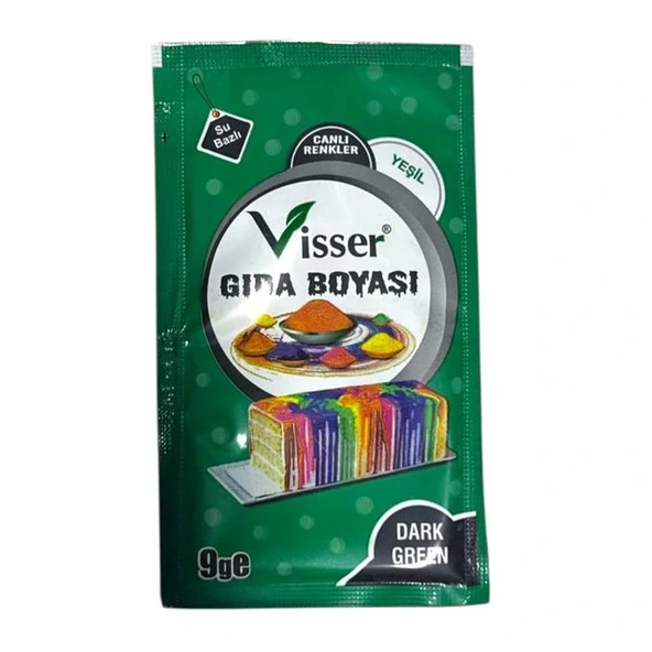 Misyon Visser Toz Gıda Boyası 9 Gr Yeşil Msy-0121 (12 Li Paket) ürün görseli 1