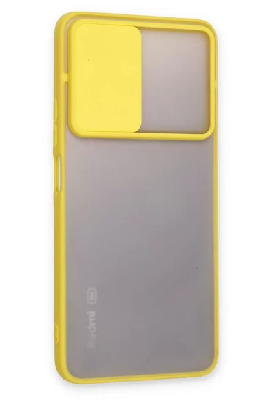 Xiaomi Redmi Note 11 Pro Plus 5G Kılıf Palm Buzlu Kamera Sürgülü Silikon - Sarı ürün görseli 1