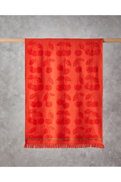 English Home Cherry Wave Pamuk Plaj Havlusu 70x140 cm Kırmızı ürün görseli 1