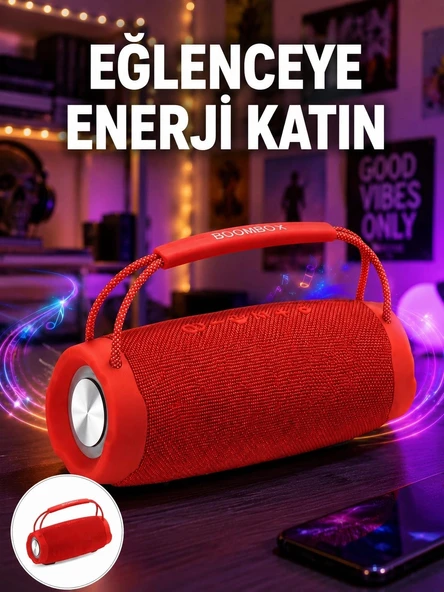 Derin Baslı Çift Hoparlörlü Taşınabilir Kablosuz Hoparlör Yeni Nesil ürün görseli 1