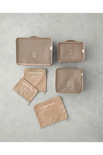 English Home Blare Polyester 6'lı Organizer Bej ürün görseli 1