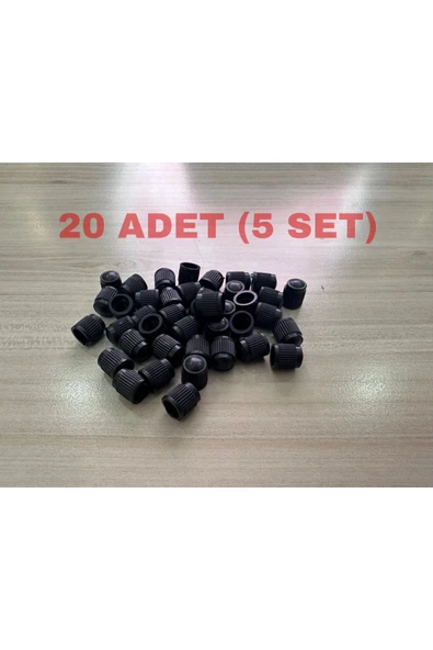 20 Adet Universal Siyah Plastik Orijinal Standart Lastik Sibop Kapağı Seti 4x5 Kapak Set ürün görseli 1