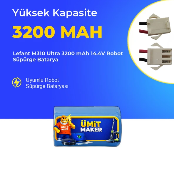 Lefant M310 Ultra 3200 mAh 14.4V Robot Süpürge Batarya ürün görseli 1