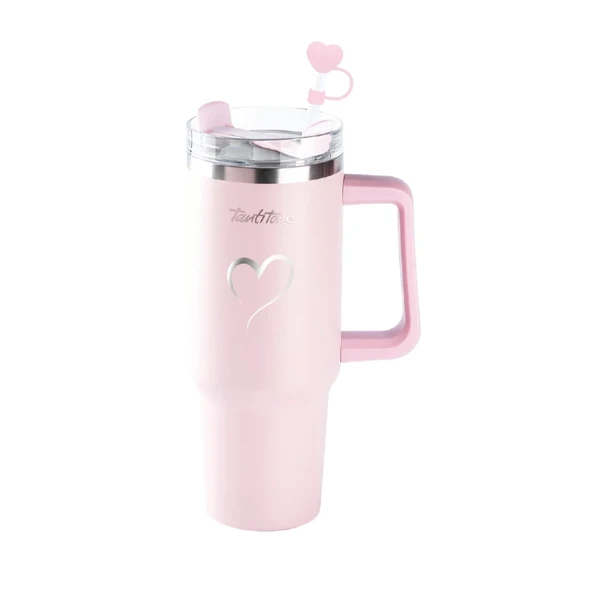 Tantitoni Pipetli Çelik Termos 1.2 L Açık Pembe ürün görseli 1