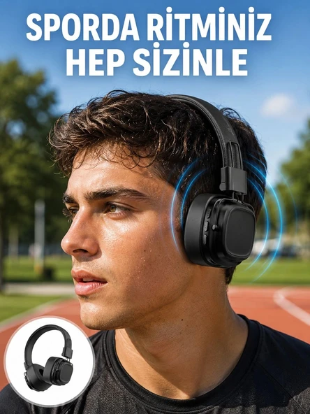Katlanabilir Tasarımlı Taşınabilir Kablosuz Müzik Kulaklığı Yeni Nesil ürün görseli 1