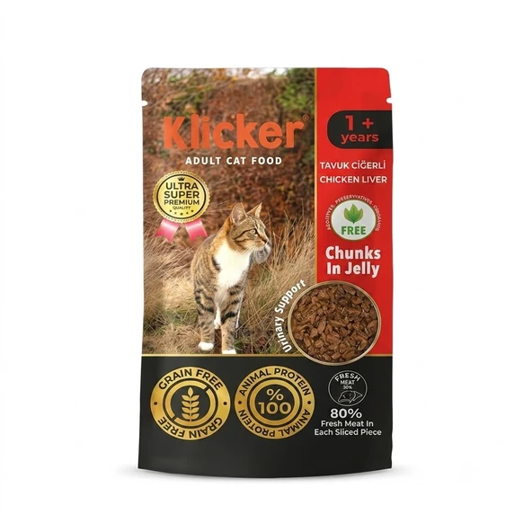 Klicker Pauch Tavuk Ciğerli Kedi Konservesi 85 gr ürün görseli 1