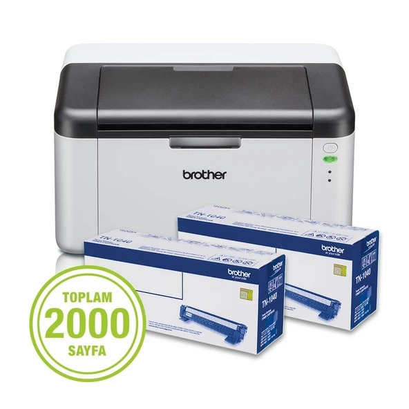 Brother HL-1211W Kablosuz Wi-Fi Siyah Beyaz Lazer 2 Toner Hediyeli YENİLENMİŞ Yazıcı ürün görseli 1