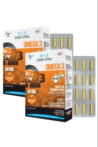 Zade Vital Omega 3 Forte 40 Yumuşak Kapsül 2 Adet ürün görseli 1