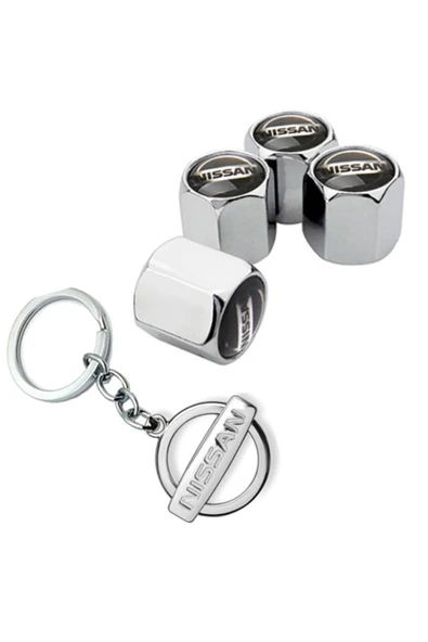 Nissan X-trail 2002-2007 Krom Renk Sibop Kapağı 4 Adet Ve Krom Anahtarlık ürün görseli 1
