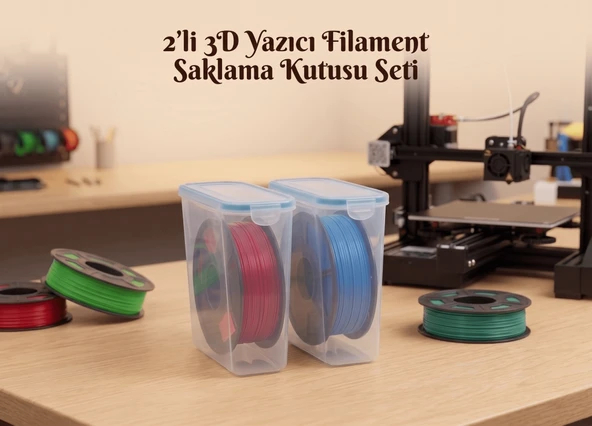 3D Yazıcı Filament Saklama Kabı Seti Hava Sızdırmaz Contalı 4.5 LT 2'li Set MAB-179 ürün görseli 1