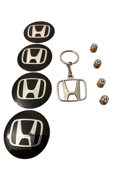 HONDA LOGOLU 4 ADET JANT GÖBEK 4 ADET METAL SİBOP KAPAK 1 ADET METAL ANAHTARLIK ürün görseli 1