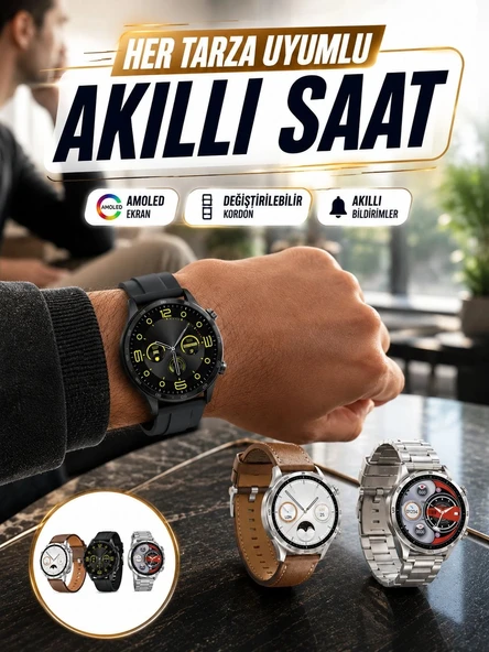 Akıllı Saat 5.0 Bluetooth Bağlantılı Sağlık ve Uyku Takibi Sosyal Medya Girişli Yeni Nesil ürün görseli 1