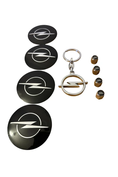OPEL LOGOLU 4 ADET JANT GÖBEK 4 ADET METAL SİBOP KAPAK 1 ADET METAL ANAHTARLIK ürün görseli 1