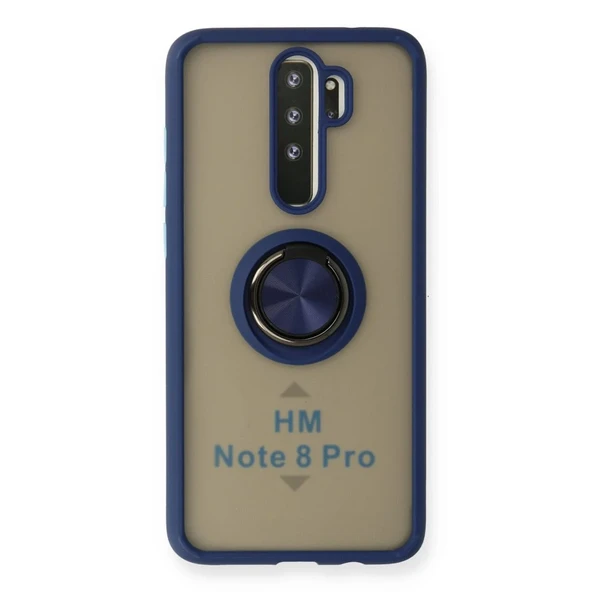 Xiaomi Redmi Note 8 Pro Kılıf Montreal Yüzüklü Silikon Kapak - Lacivert ürün görseli 1