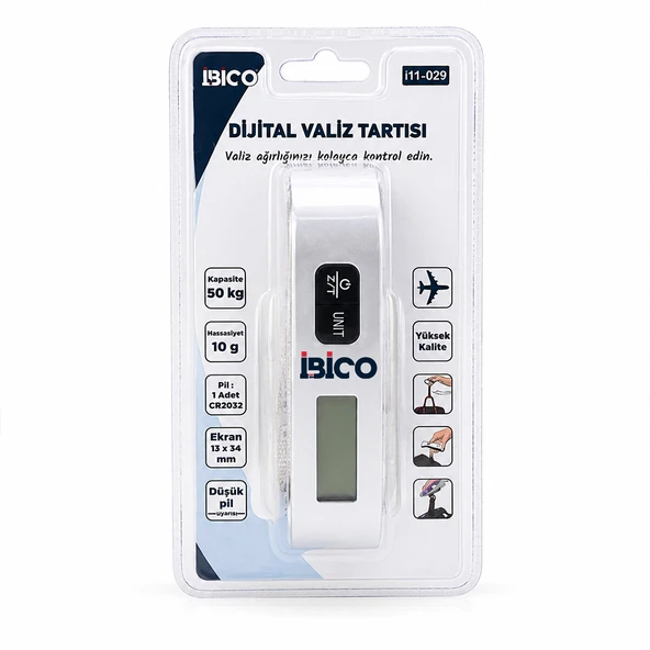 VALİZ MODEL DİJİTAL VALİZ TERAZİ TARTI KANTAR PİLLİ MAX=50KG HASASSİYET = 10GR İ11-029 (5224) ürün görseli 1