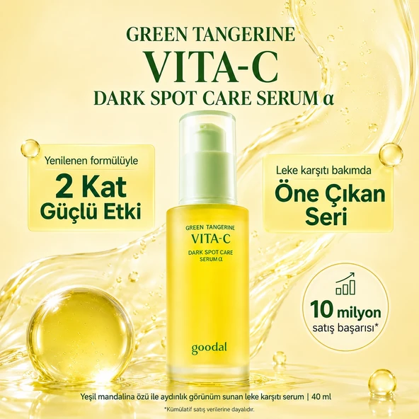 Goodal Green Tangerine Vita C Dark Spot Care Serum α - Yeşil Mandalina Özlü Aydınlatıcı  Leke Karşıtı Serum ürün görseli 1