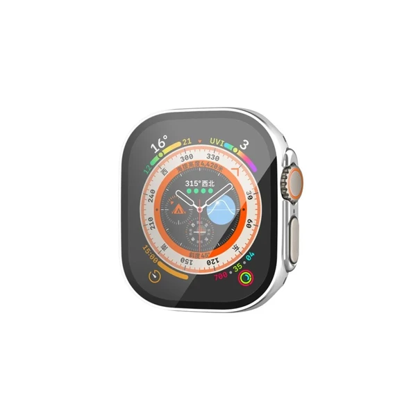Apple Watch Ultra 49mm Legend Camlı Kasa Ekran Koruyucu - Gümüş ürün görseli 1
