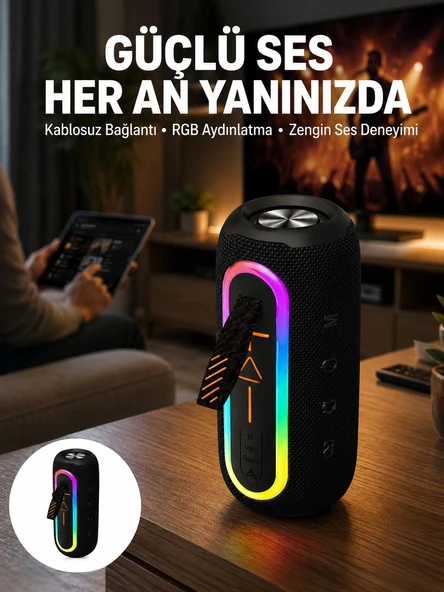 Bluetooth Hoparlör Uzun Pil Ömrü Taşınabilir Yüksek Ses Kaliteli Yeni Nesil ürün görseli 1