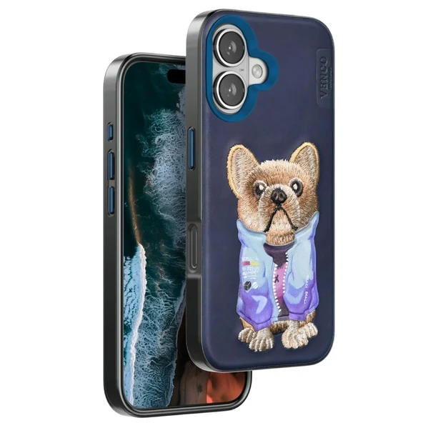 Venco Apple İphone 16 Cute Desenli Kapak - Lacivert ürün görseli 1