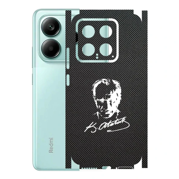 Xiaomi 14 ile Uyumlu Bumper Serisi Premium Kaplama 360  Atatürk İmzalı Siyah ürün görseli 1