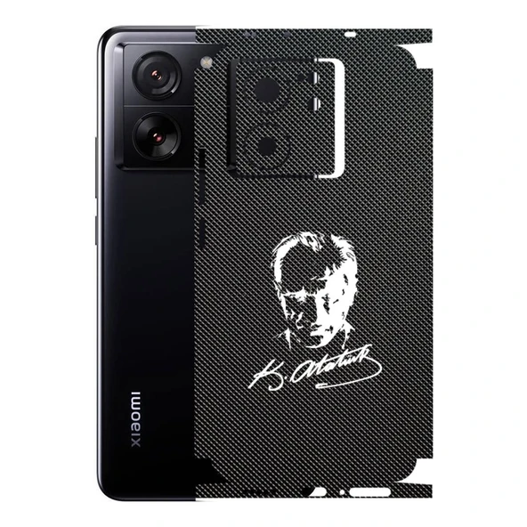 Xiaomi 13T Pro ile Uyumlu Bumper Serisi Premium Kaplama 360  Atatürk İmzalı Siyah ürün görseli 1