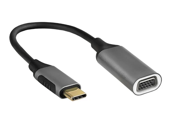 S-link SW-U514 Gri Metal Type-C to VGA Adaptör ürün görseli 1