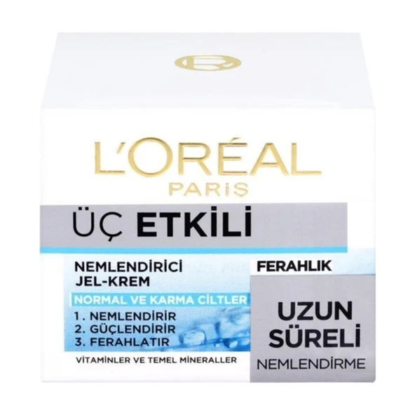 Loreal Üç Etkili Ferahlık Yoğun Nemlendirici Jel Krem 50 ml ürün görseli 1