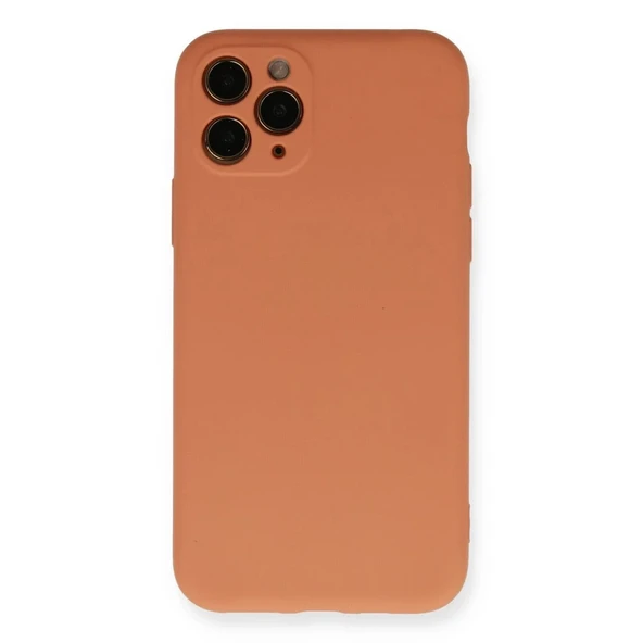 Apple İphone 11 Pro Kılıf Nano İçi Kadife Silikon - Mat Turuncu ürün görseli 1