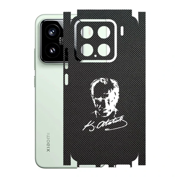 Xiaomi 15 ile Uyumlu Bumper Serisi Premium Kaplama 360  Atatürk İmzalı Siyah ürün görseli 1