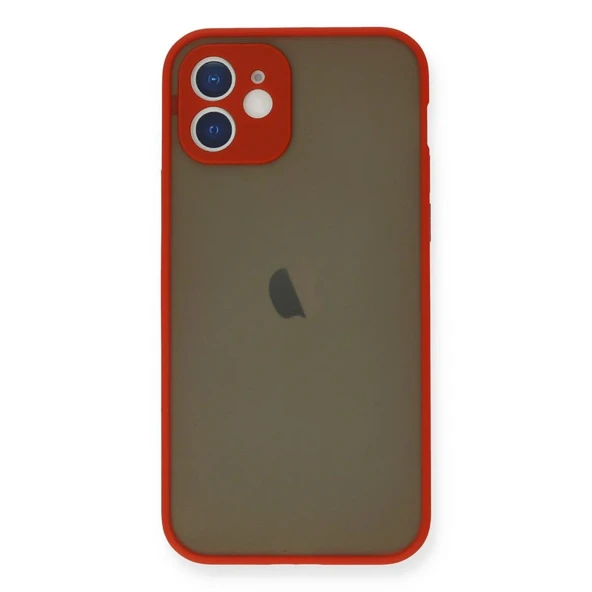 Apple İphone 12 Mini Kılıf Montreal Silikon Kapak - Kırmızı ürün görseli 1