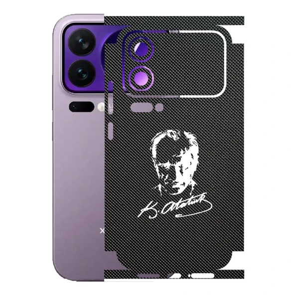 Xiaomi 17 Pro Max ile Uyumlu Bumper Serisi Premium Kaplama 360  Atatürk İmzalı Siyah ürün görseli 1