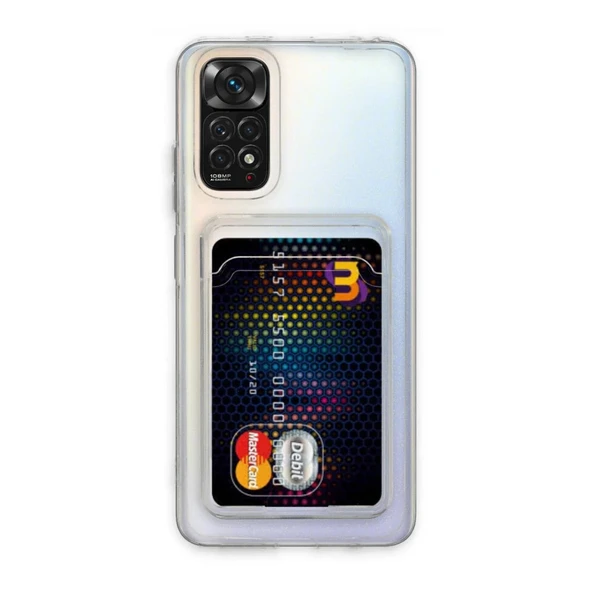 Xiaomi Redmi Note 11 Kılıf Kart Şeffaf Silikon - Şeffaf - Resim 10