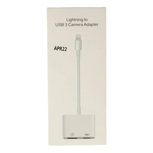 Apr22 Iphone Otg 2in1 - Beyaz - Resim 7