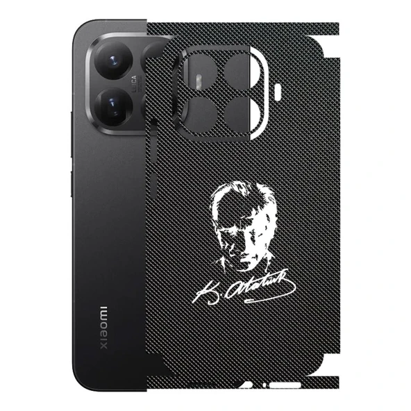 Xiaomi 15T Pro ile Uyumlu Bumper Serisi Premium Kaplama 360  Atatürk İmzalı Siyah ürün görseli 1