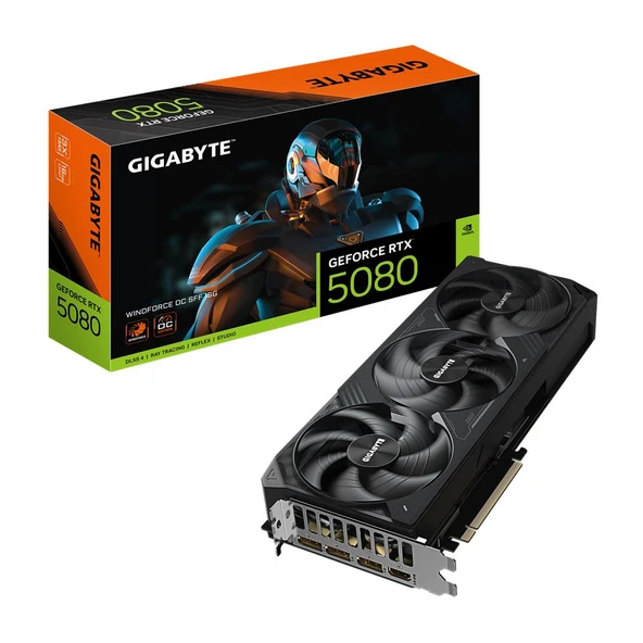 GIGABYTE GeForce RTX 5080 WINDFORCE OC SFF 16GB GDDR7 DLSS 4 256 Bit NVIDIA Ekran Kartı ürün görseli 1