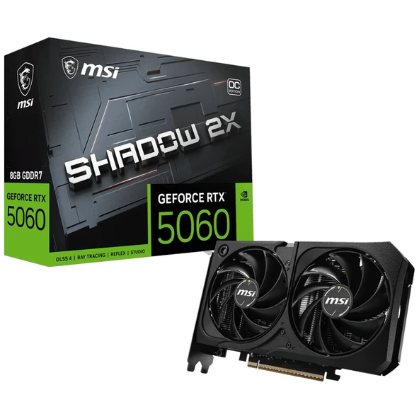 MSI GeForce RTX 5060 8G SHADOW 2X OC MAX 8GB GDDR7 128 Bit DLSS 4 NVIDIA Ekran Kartı ürün görseli 1
