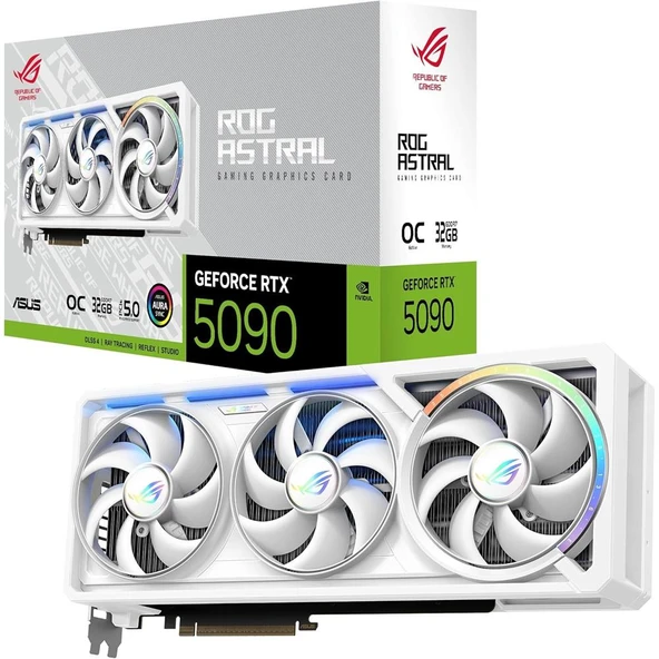 ASUS ROG Astral GeForce RTX 5090 32GB GDDR7 White OC Edition DLSS 4 512 Bit NVIDIA Ekran Kartı ürün görseli 1